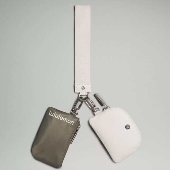 lululemon athletica Handbags - Lululemon Dual Pouch Wristlet Grey Sage/White Opal 148825176